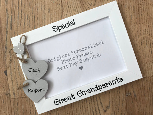 Handcrafted Personalised Great Grandparents Picture Frame