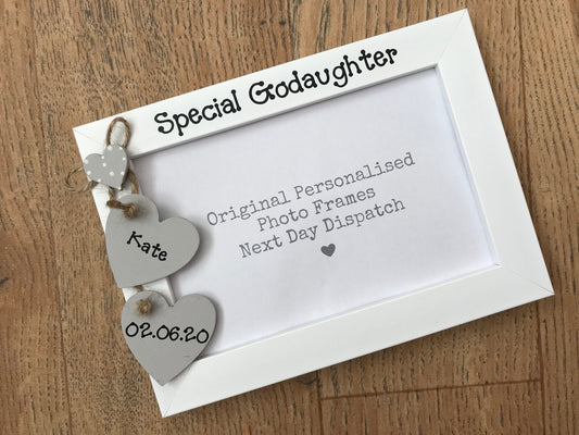 Handcrafted Personalised Goddaughter Godson Picture Frame